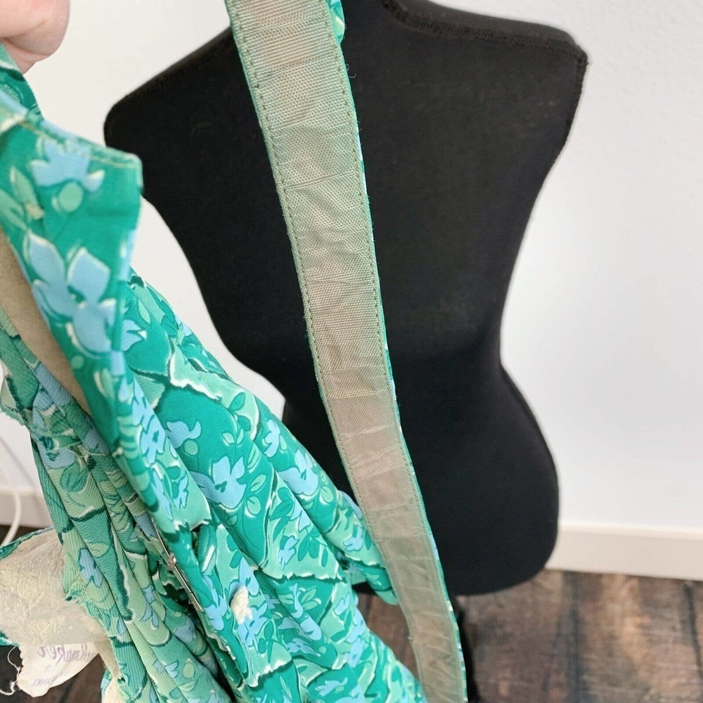 Flaws Vintage 1950s Casualmaker by Sy Frankl Green Floral Dress Bust 34 - Picture 9 of 11